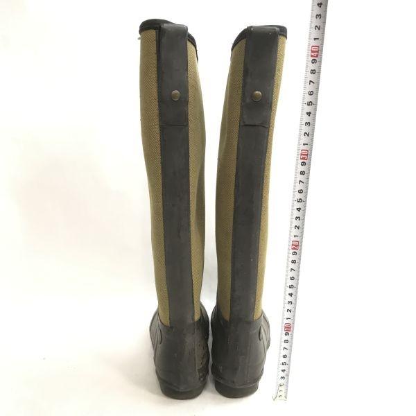 HUNTER long rubber rain boots 38 6 23.5-24.5 women khaki(USED)