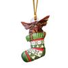 Christmas Pendant Cartoon Acrylic Christmas Tree Ornament Festive Hanging Decoration with Lanyard