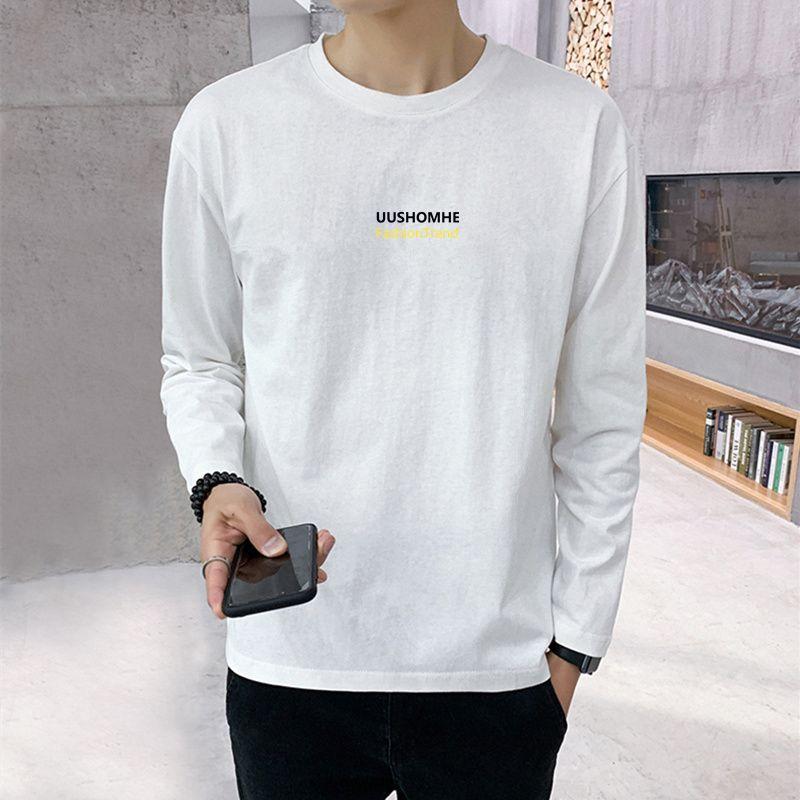 Tricouri cu mânecă lungă și gât rotund pentru bărbați Tricouri casual de primăvară-toamnă pentru bărbați Topuri casual Lenjerie de corp Tricou