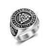 Vintage Style Men's Celtic Knot Ring Viking Norse Triangle Symbol Valknut Ring