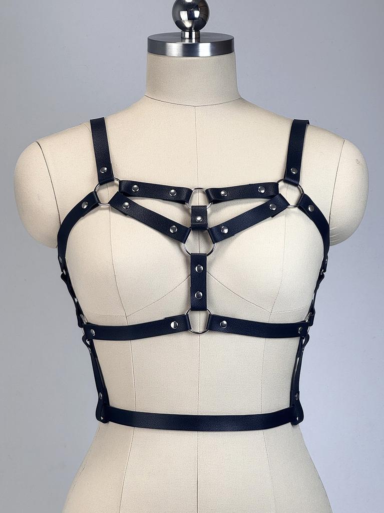 Women Fashion Sexy Pu Leather Waist Belt Punk Gothic Body Bondage Chest Harness Belt Party Tourism Clothing Accessories