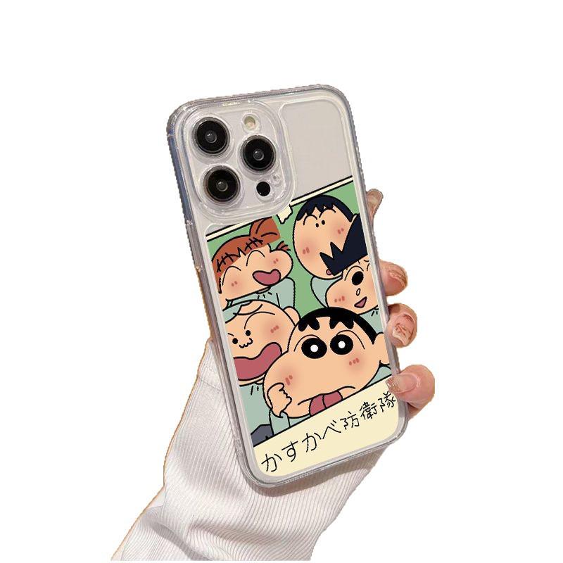 Busig Shin-chan Apple iPhone 17 Pro Max/16/15/14 Stöttåligt Mjukt Rymdskal