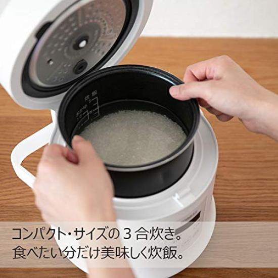 meets Rice Cooker 3 Cups Cooking for Living Alone Couple Mitani Denki Brown Rice GHN-350 (Black)