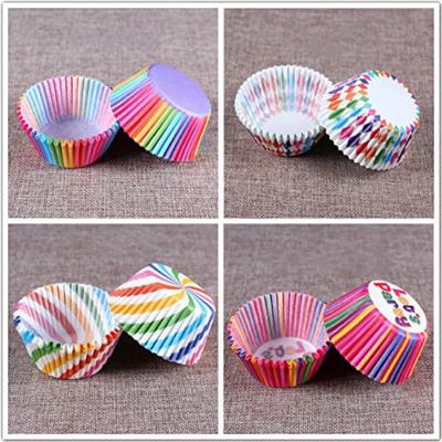 100 Stück Regenbogen-Kuchenpapier, Futter für Tassen, Kuchendeckel, Backform, Muffin-Box, Tasse, Gebäck, Dekoration, Werkzeug, Küchenzubehör