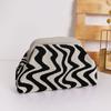 New Knitted Handbag Striped Cloud Large Capacity Daily Versatile Contrasting Color Clip Bag