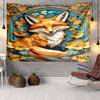 Autumn Fox Portrait Tapestry Room Decoration Wall Hanging for Living Room Bedroom, dormitory, Birthday and Christmas gifts