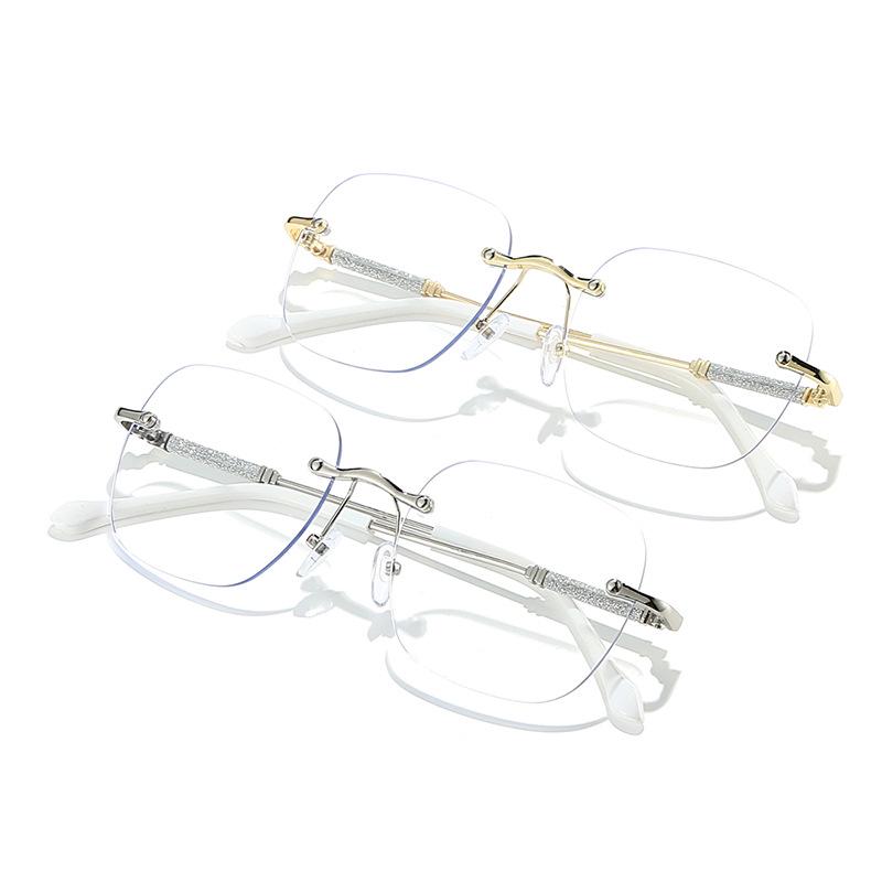 Women's Stylish Glitter Borderless Photochromic Glasses with Anti-Blue Light Slimming Lenses