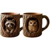 Owl Raccoon Tree Hole Mug Coffee Cup 11 Oz Tree Hole Animal Novelty Coffee Mug Reusable Drink Cups Fun Animal Resin Mug