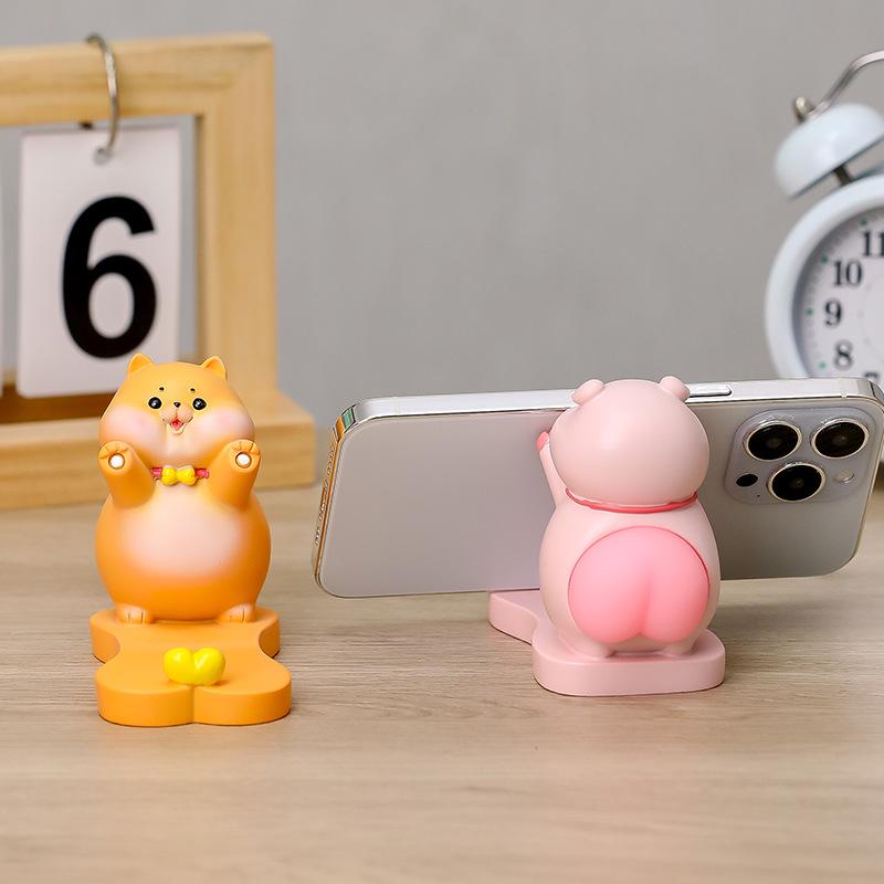 Resin Cartoon Phone Holder - Creative Small Ornament Figure