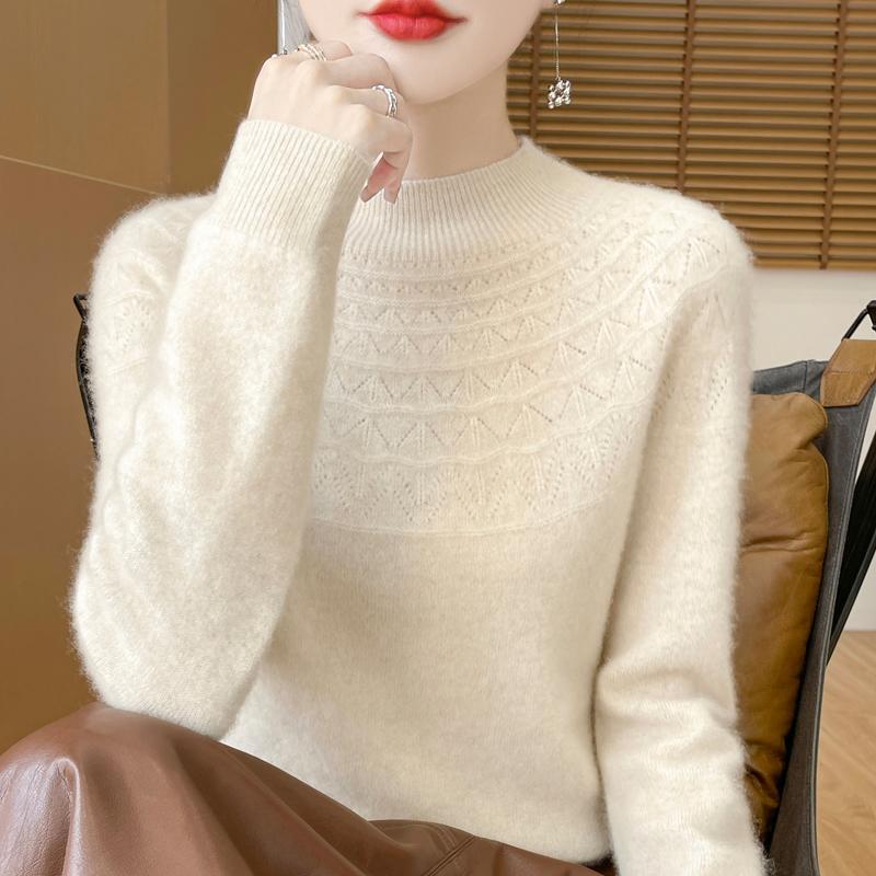 Pulover de cașmir pentru femei cașmir Qinghe 30% cașmir 70% lână cald și la modă versatil toamnă și iarnă