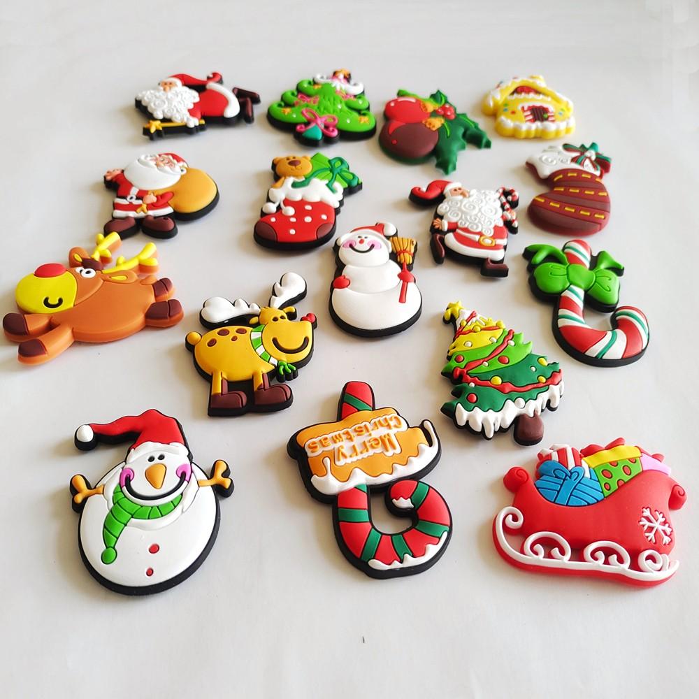 Creative Christmas Fridge Magnet Set Cartoon Christmas Decoration Magnetic Refrigerator Stickers for Kids New Year Decor Gifts
