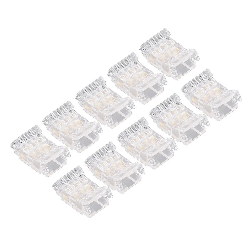 10pcs 4PIN COB LED Strip Connector Transparent Solderless LED Adapter  For School