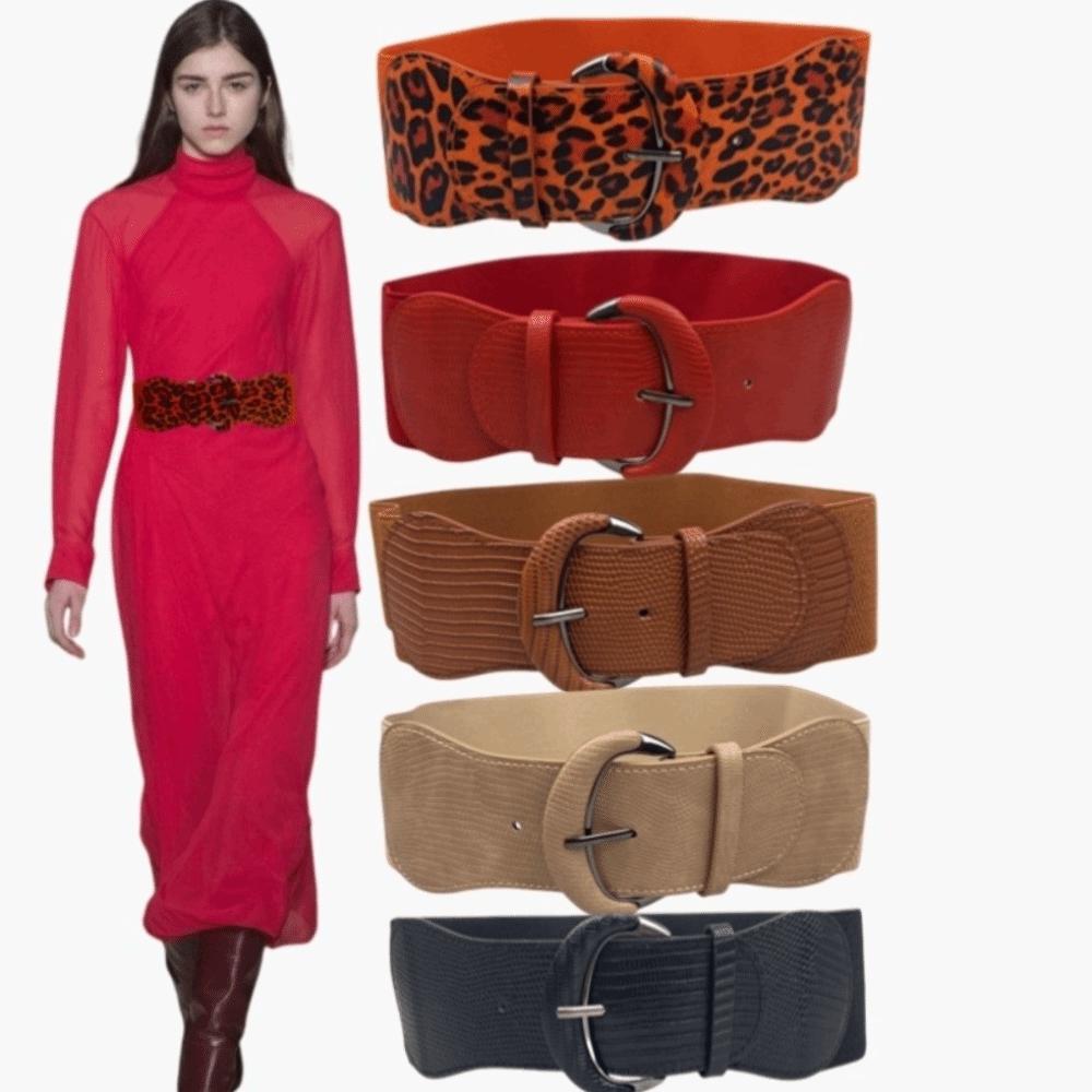 Cloth Stretchy Cummerbunds PU Wide Waist Belt Simple Female Waistband  Women