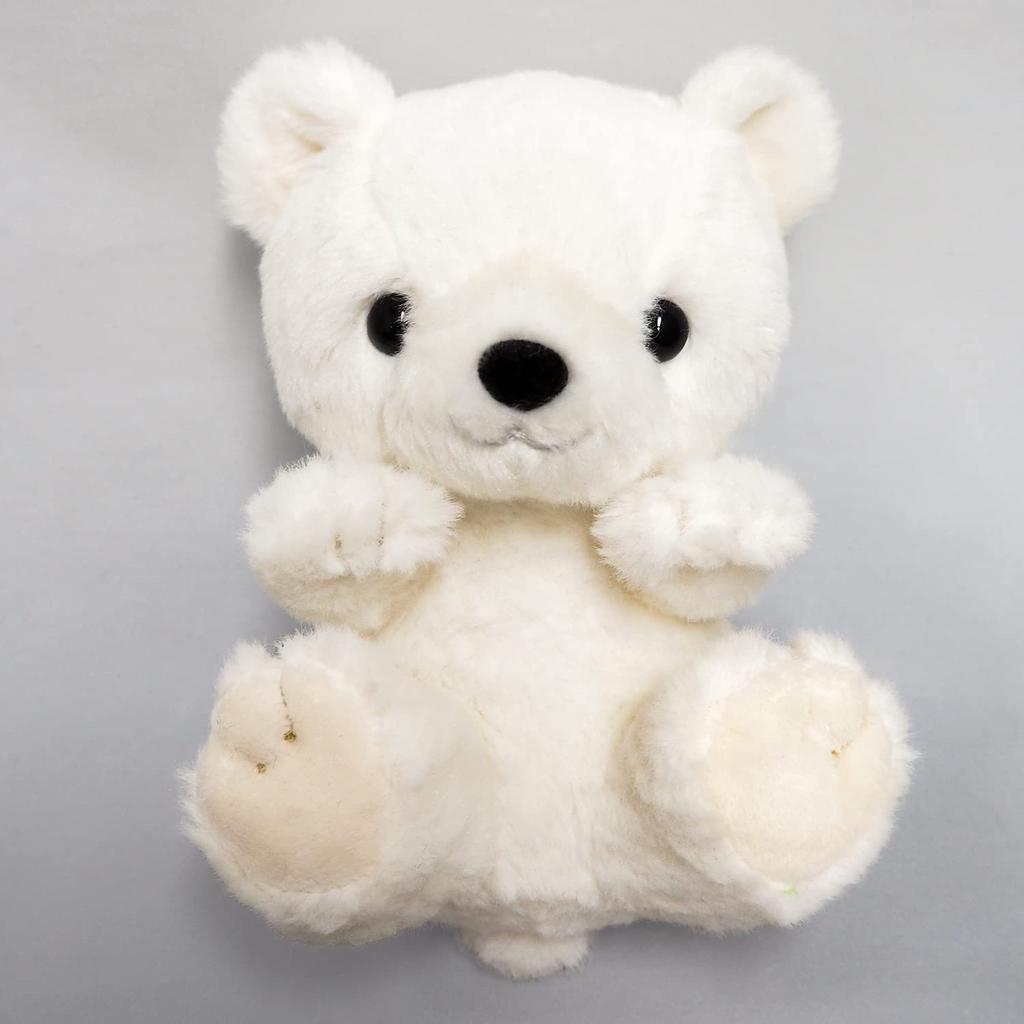 Sanei Boeki Original Kyunkoro Polar Bear Plush Toy, W10 x D12 x H12cm, Animal