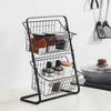 Detachable Double Layer Fruits Holder Iron Vegetables Fruit Storage Basket  Pantry