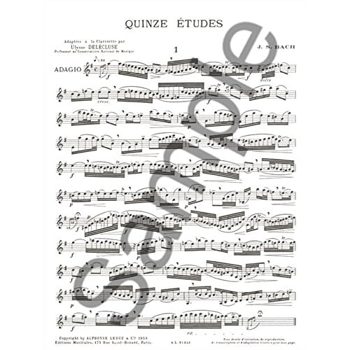 Alphonse Leduc Wittner Bach: 15 Etudes (Clarinet Instruction Book) Leduc Publishing