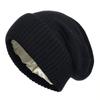 Unisex Satin Lined Cashmere Beanie Hat Women Winter Autumn Soft Warm Slouchy Wollen Skullies Solid  Fashion Bonnet Cap Men