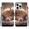 15Plus 14Pro Animal Case Lion Panda Leather Phone Cover For iPhone 15 Plus 14 Pro Max Wallet Flip Card Magnetic Protect Cases