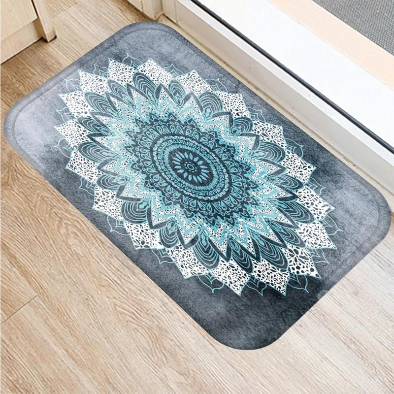 Mandala-Druckserie Fußmatte Schlafzimmer Eingang Fußmatte Heimdekoration Wohnzimmer Willkommens-Fußmatte Rutschfeste Küchenbodenmatten