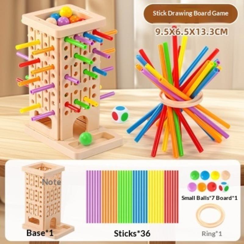 Parent Child Interactive Wooden Stick Children'S Two Person Battle Spatial Thinking Training Puzzle Toy 1 Set