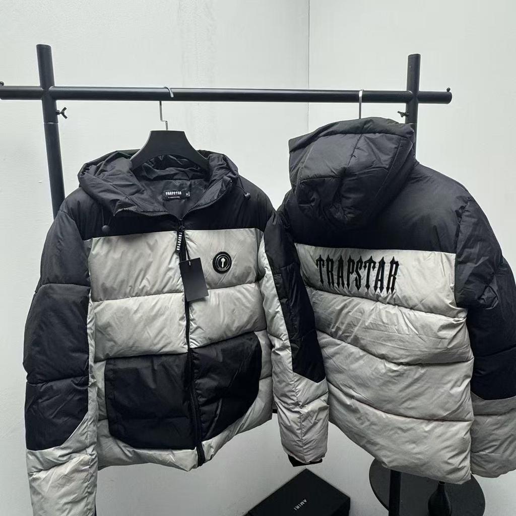 Trapstar Men's Winter Embroidered Hooded Down Jacket - American Street Hip Hop Style