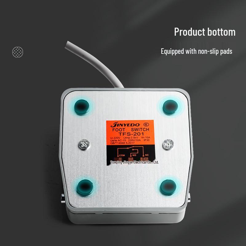 TFS-201 Plastic Foot Switch, 2m Cable, Pedal-Operated, Aviation Plug, Two/Three-Core Options