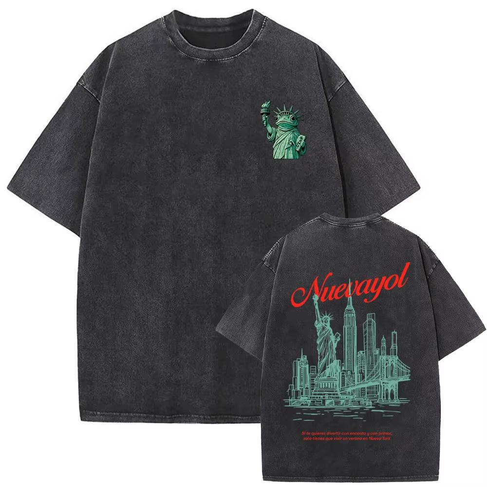 Washed Vintage Rapper Bad Bunny T-shirt DeBi TiRAR MaS FOToS DTMF World Tour T Shirt Gothic Cotton Oversized T-shirts