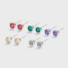 Klasyczny kolorowy okrągły pełny diamentowy kolczyk dla kobietTopaz rubinowy ametyst szmaragdowy oryginalny srebro część prezentowa biżuteria
