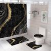 Bathroom Shower Curtain Four-piece Digital Printing Marble Waterproof Shower Curtain Toilet Partition Curtain Bath Mat