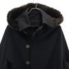Y's Made In Japan Wool Blend With Fur Poncho 1 Black Cloak Women Used