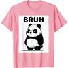 Bruh Grumpy Panda Graphic Print Short Sleeve Cotton Casual TShirt for Unisex Women