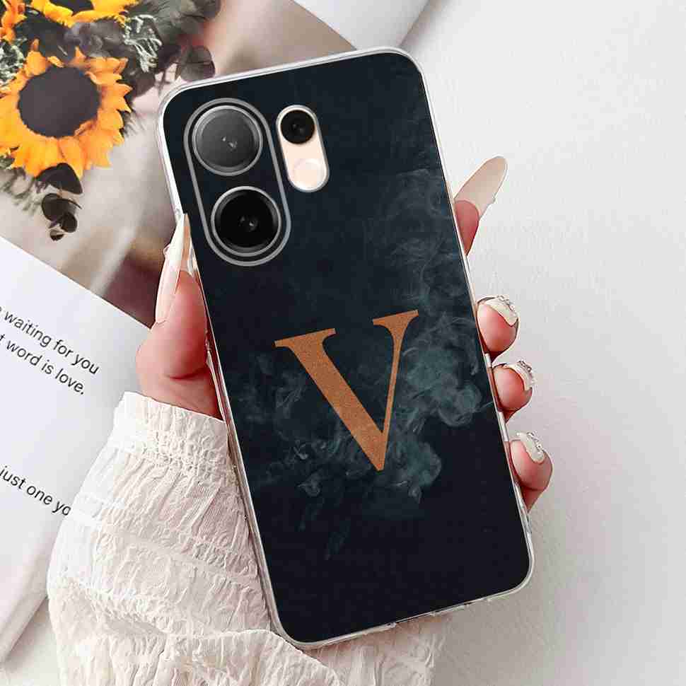 For vivo V60 5G 6.67" Case Popular Letters A-Z Crown Soft Silicone TPU Cover For Vivo v60 5G VIVO V2511 Bumper Phone Shell Coque