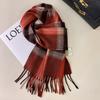 Women's Winter British Classic Plaid Wool Scarf: Versatile, Warm Korean Style Neck Warmer