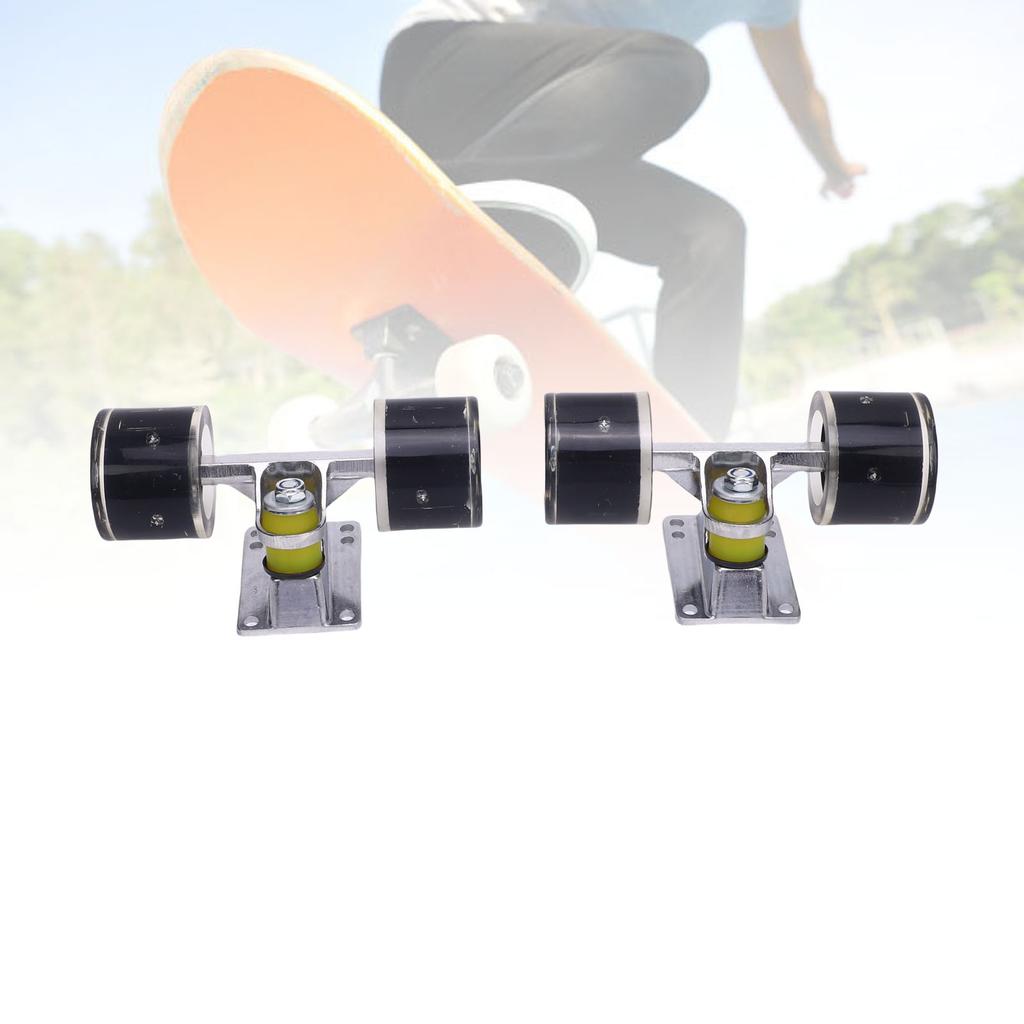 1 Pair   Trucks and Wheels PU Longboard 3.2 Inch Trucks Wheels Combo Set for Cruiser Aluminum Alloy 55x45mm