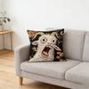 Funny Screaming Goat Throw Cushion Cover Crazy Animal Graphics 2D Flat Printed Decorative Square Pillowcase Decors