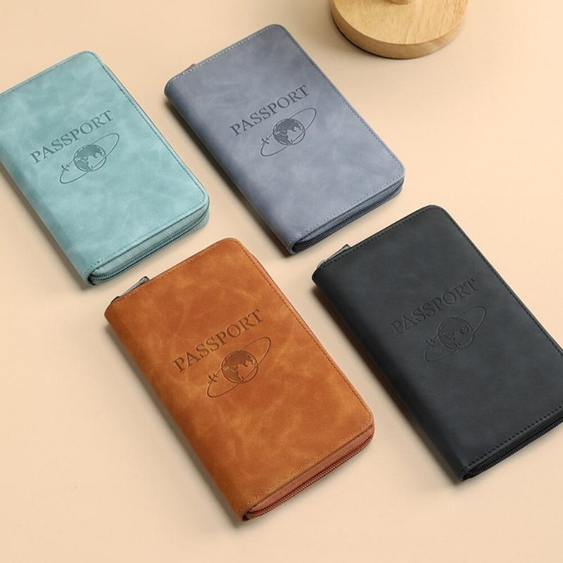 RFID Blocking Passport Holder Pu Leather Travel Wallet Passport Cover