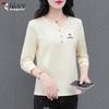 Woodpecker Women's Pure Cotton Long Sleeve V-Neck T-Shirt