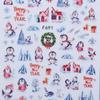 Adhesive Cute Snowman Nail Stickers Snowflake Elk Christmas