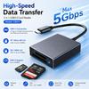 USB-C 3.0 2-in-1 ABS Card Reader, 5Gbps SD 4.0/TF Micro SD 4.0 USH II Reader Up To 312MB/s