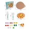 Kids Pizza Cutting Toy Wooden Pizza Set Pretend Play Kitchen Accessories Play Food Toy Gifts For Boys Girls