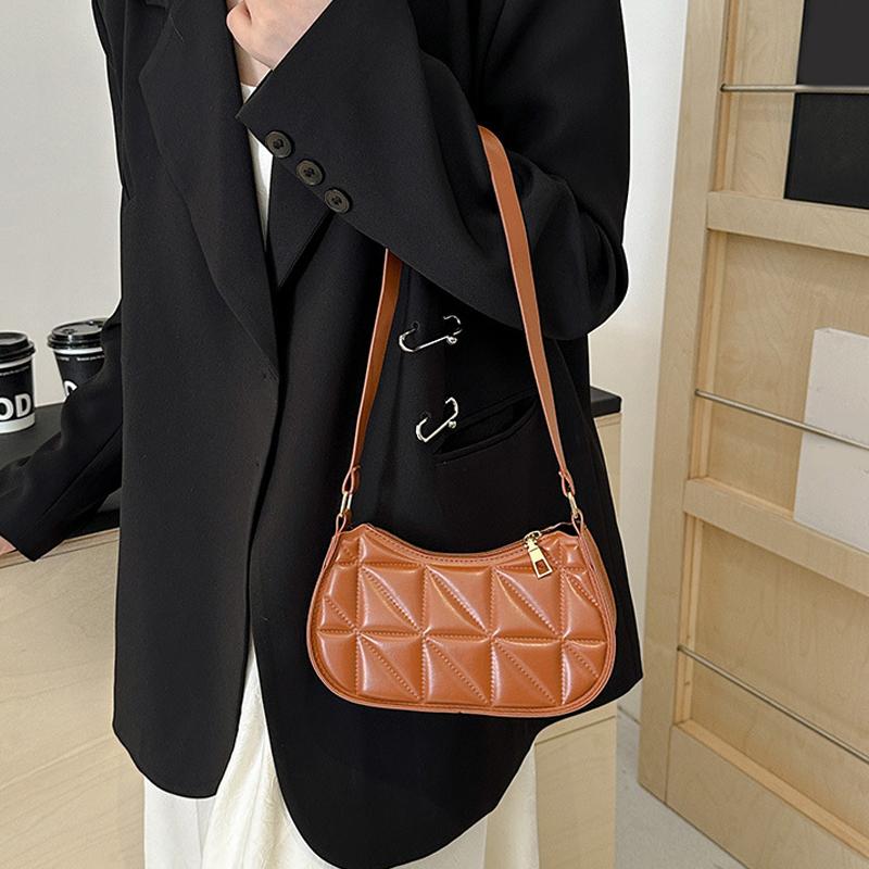 Fashion Female Underarm Shopping Bag Retro Casual Women Totes Shoulder Bags Female Leather Solid Color Handbag
