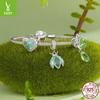 925 Silver Beads Creative Blue-Green Bird Butterfly Insect Spring Series Diy Beaded Bracelet Accessories