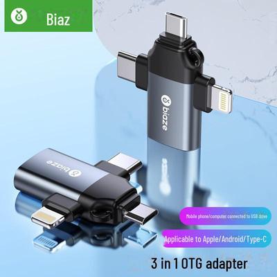 Biaz 3-in-1 OTG Adapter: Mobile USB Flash Drive Converter [Keyboard, Mouse, Card Reader]
