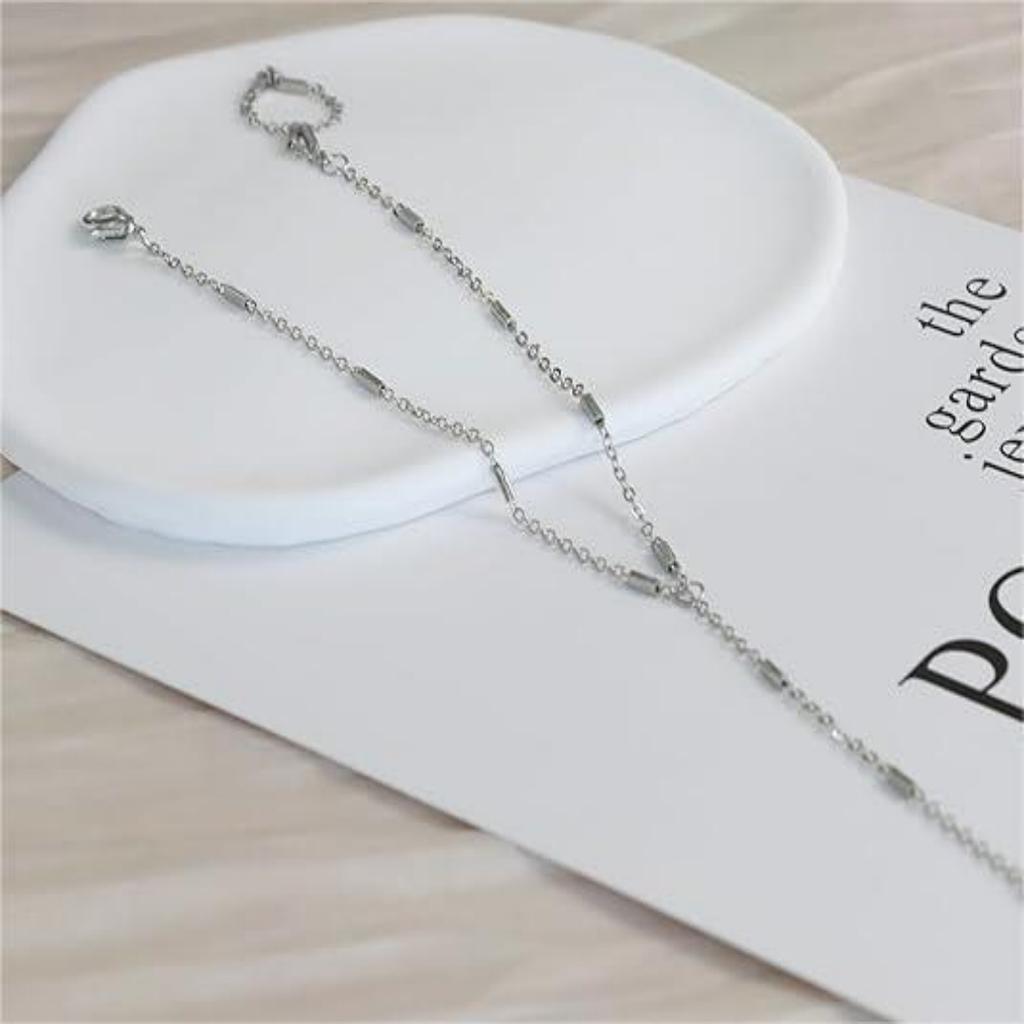 Bracelet de doigt en métal argenté style européen et américain pour femme, 1 pièce - bracelet simple et élégant, adapté au quotidien