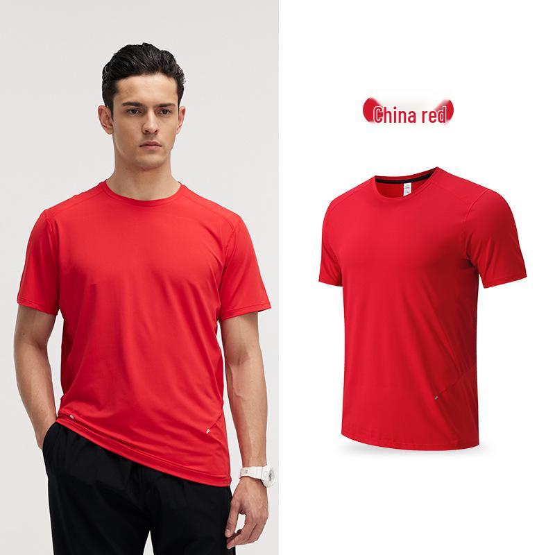 

Мужская быстросохнущая футболка с коротким рукавом и круглым вырезом для улицы - Летняя дышащая и эластичная спортивная футболка XXXL (recommended 180-200 kg)