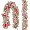 Simulation White Maple Leaf Pink Pumpkin Rattan Thanksgiving White Maple Leaf Pink Simulation Rattan
