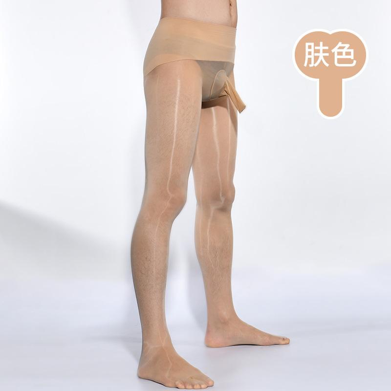 Men'S Horse Oil Stockings 360 Seamless Sexy Ultra-Thin Shiny Pantyhose Silky Tube Jj Set Airplane Socks