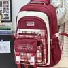 Schoolbag wholesale 1011 large capacity student schoolbag plaid contrasting color college style multi-layer backpack short trip backpack female