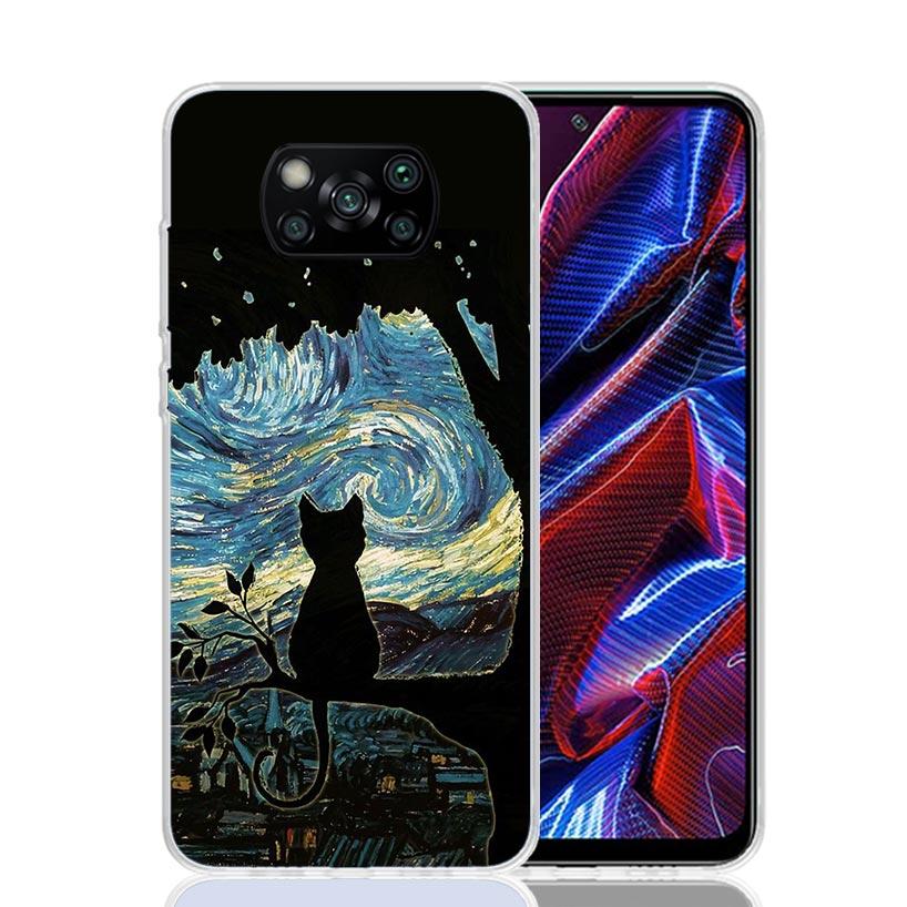 Black Cat Cartoon Cute Case Phone Cover for Xiaomi Redmi Note 10 9 9S 8 8T 7 5 Pro Mi 12T 11T 10T 9T 12 11 Lite A3 A2 Trend Fund