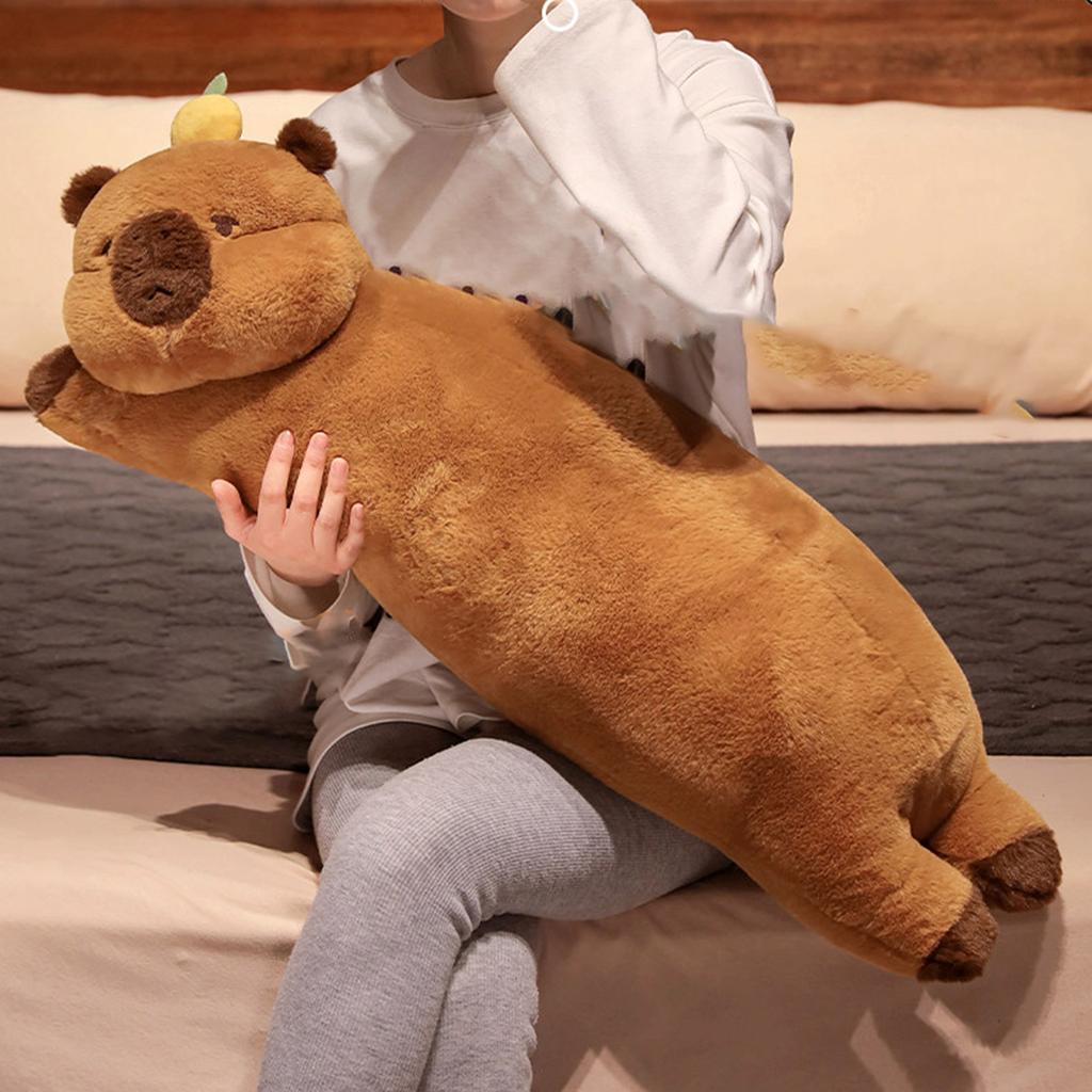 Long Plush Capybara Body Pillow Offering Exceptional Comfort And Support Stuffed Animals Plushies For All Ages Warm Hue